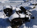 Remains of a tracked tractor behind the old American base. For many years this was buried under deep snow.